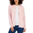 thumbnail image 1 of Karen Scott Womens Pearlized Button Crewneck Cardigan Soft Pink XL, 1 of 1