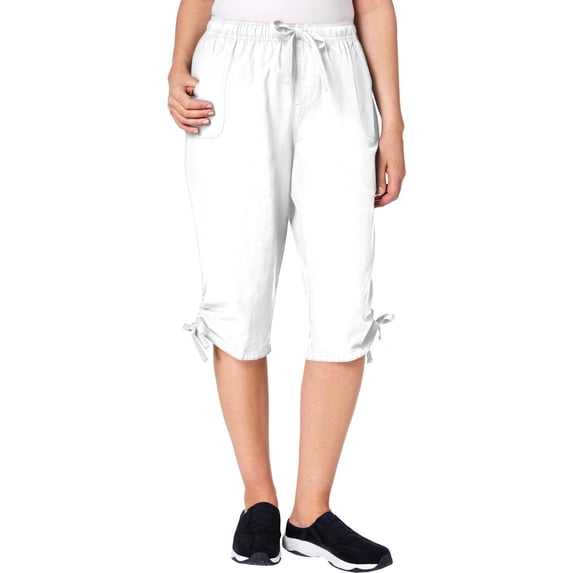 Karen Scott Womens Petites Comoft Drawstring Bermuda Shorts