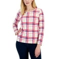 thumbnail image 1 of Karen Scott Womens Plaid Top Bright White L, 1 of 1