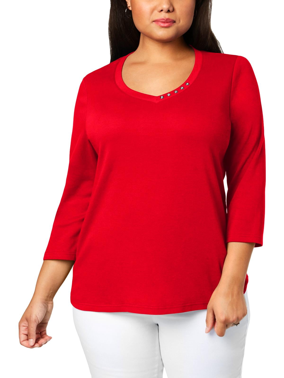 Cobalt V-Neck Pullover Top Women's Plus Size Pullover Top
