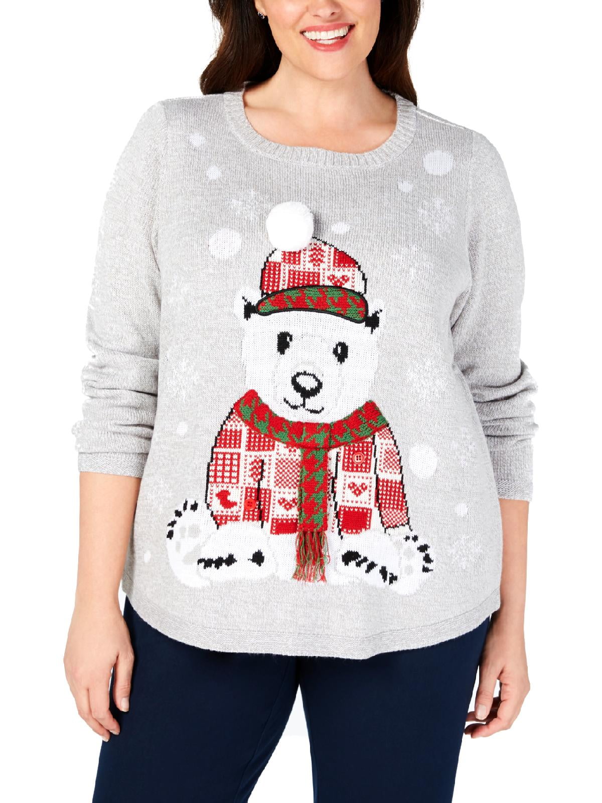 Karen Scott Womens Plus Christmas Holiday Sweater Walmart