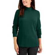 KAREN SCOTT Womens Plus Cotton Mock Neck Pullover Top
