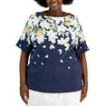 thumbnail image 1 of Karen Scott Plus Size Fiji Getaway Top3643 Intrepid Blue 1X, 1 of 1