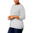 thumbnail image 1 of Karen Scott Womens Plus Pointelle Heathered Pullover Sweater, 1 of 2