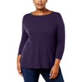 thumbnail image 1 of Karen Scott Womens Plus Pointelle Heathered Pullover Sweater, 1 of 2