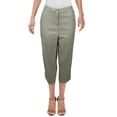 thumbnail image 1 of Karen Scott Womens Plus Stretch Tummy Control Capri Pants Green 24W, 1 of 2