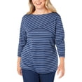 thumbnail image 1 of Karen Scott Womens Plus Striped Casual Top, 1 of 2