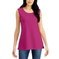 thumbnail image 1 of Karen Scott Womens Short Sleeve Cotton Tunic Tank Top Berry Ice S, 1 of 1