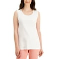 thumbnail image 1 of Karen Scott Womens Short Sleeve Cotton Tunic Tank Top Bright White S, 1 of 1