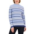 thumbnail image 1 of Karen Scott Womens Striped Cotton Mock Neck Sweater Light Blue Heather Combo 2XL, 1 of 1