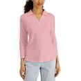 thumbnail image 1 of Karen Scott Womens Studded Johnny Collar Top Boca Blush M, 1 of 1