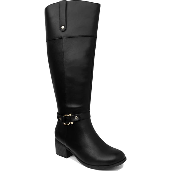 Karen Scott Womens Vickyy Faux Leather Embossed Knee-High Boots