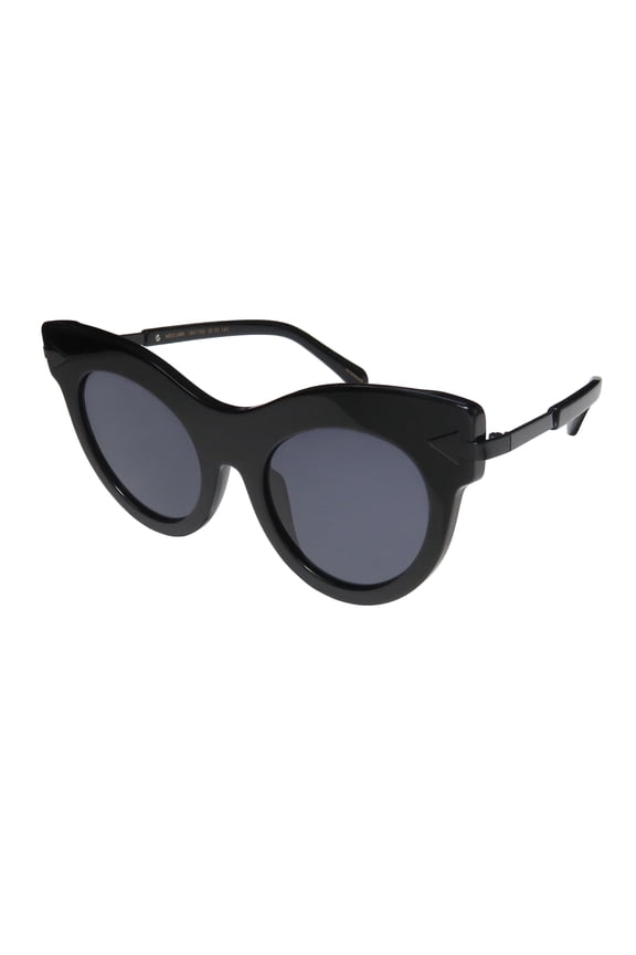 New Karen Walker Miss Lark Womens/Ladies Cat Eye Full-Rim 100% UVA & UVB Black Prestigious Designer Retro Upscale Cat Eye Frame Black Lenses 52-22-145 Sunglasses/Shades