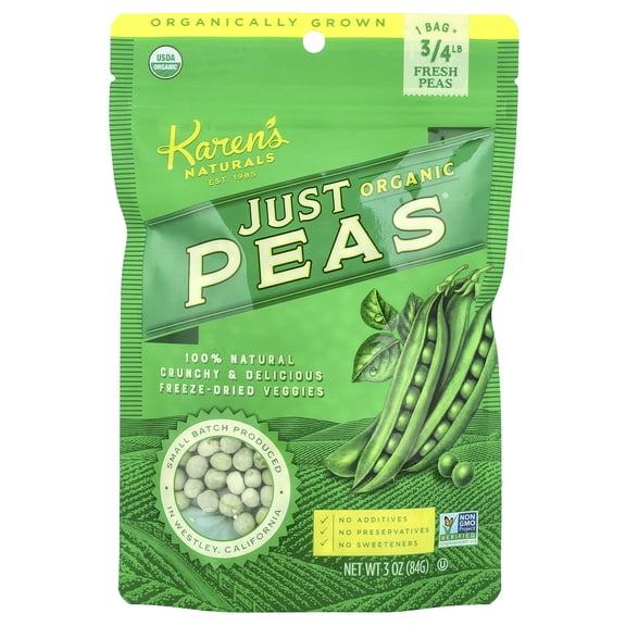 Karen's Naturals Organic Just Peas, 3 oz (84 g)