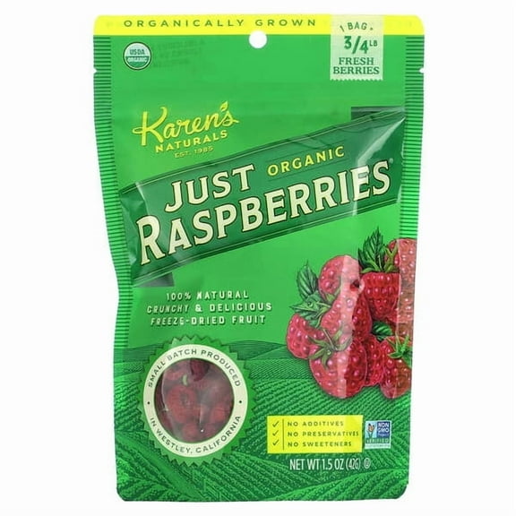 Karen's Naturals, Organic Just Raspberries, 1.5 oz Pack of 2
