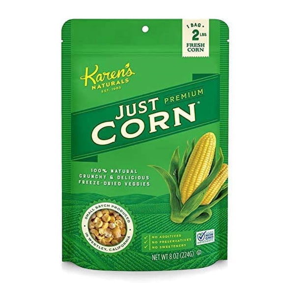 Karen's Naturals, Premium Freeze-Dried Veggies, Just Corn, 8 oz Pack of 4
