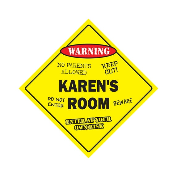 Karen's Room Sign Crossing Zone Xing | Indoor/Outdoor | 14" Tall kids bedroom decor door children's name boy girl