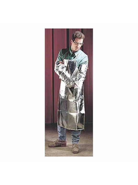 Aluminized Sleeves, Aluminized, 18 in Length, Silver, Straight Cuff 718AR