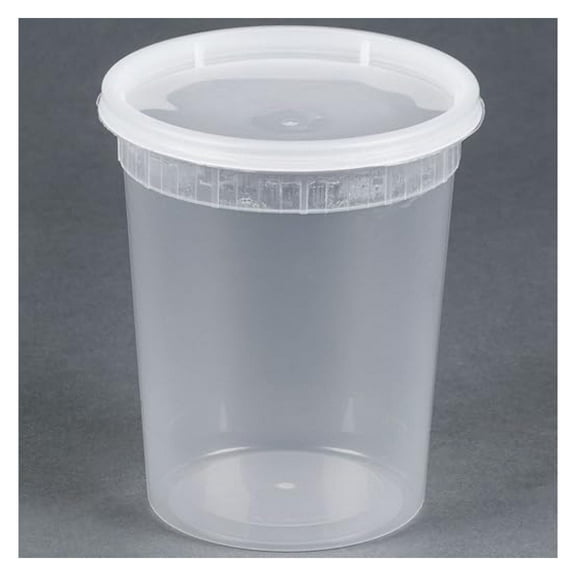 Kari-Out TD40032 32 oz. Microwavable Translucent Plastic Deli Container with Lid - 240 / Case