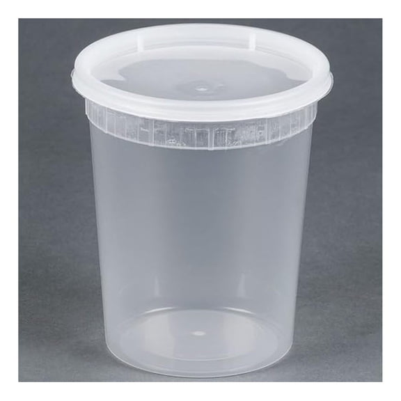 Kari-Out TD40032 32 oz. Microwavable Translucent Plastic Deli Container with Lid - 240 / Case