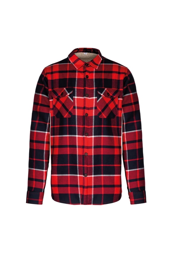 Mens Checked Sherpa Lined Shirt Jacket