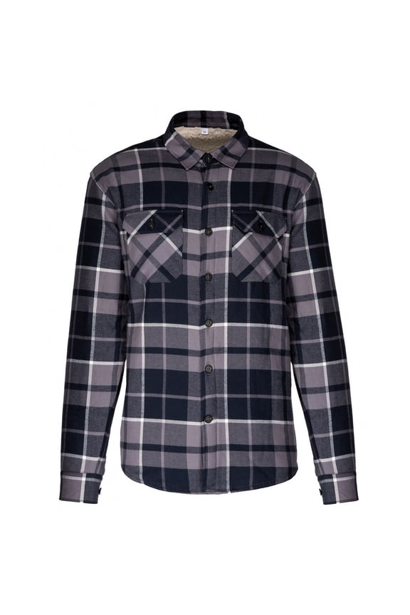 Mens Checked Sherpa Lined Shirt Jacket