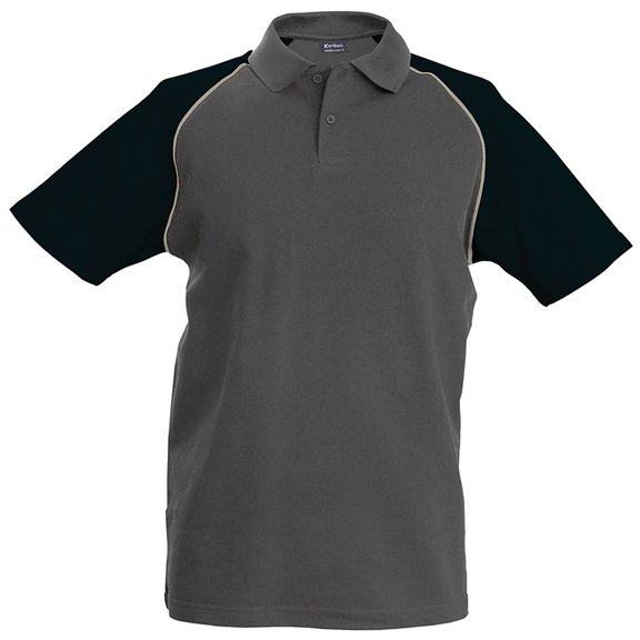 Kariban Mens Contrast Baseball Polo Shirt