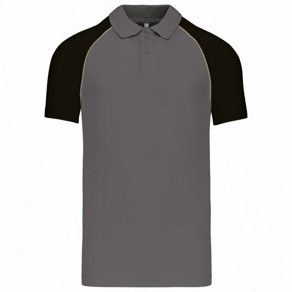Kariban Mens Contrast Pique Baseball Polo Shirt