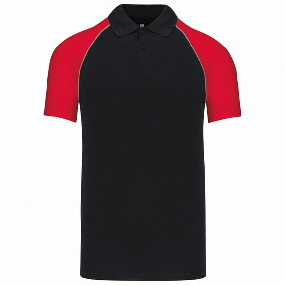 Kariban Mens Contrast Pique Baseball Polo Shirt