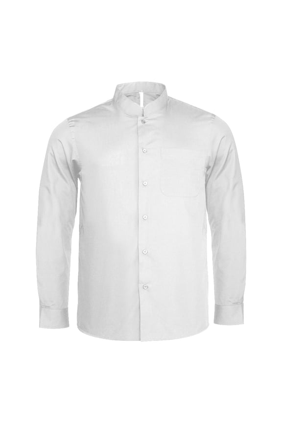 Mens Long Sleeve Mandarin Collar Shirt