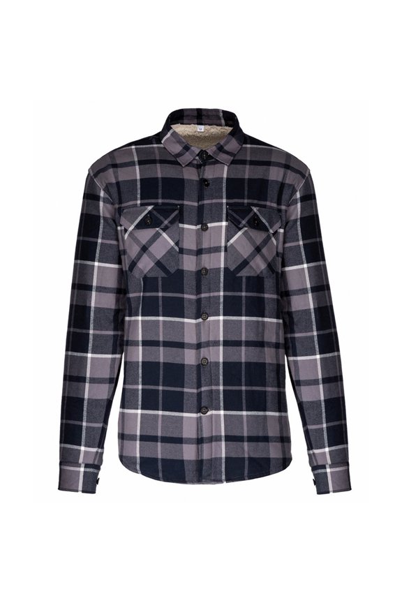 Mens Sherpa Lined Checked Shirt Jacket