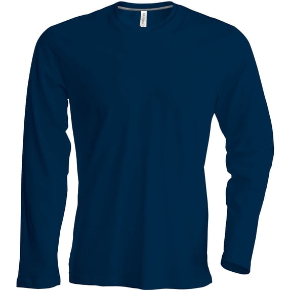 Kariban Mens Slim Fit Long Sleeve Crew Neck T-Shirt