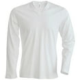 thumbnail image 1 of Kariban Mens Slim Fit Long Sleeve V Neck T-Shirt, 1 of 3