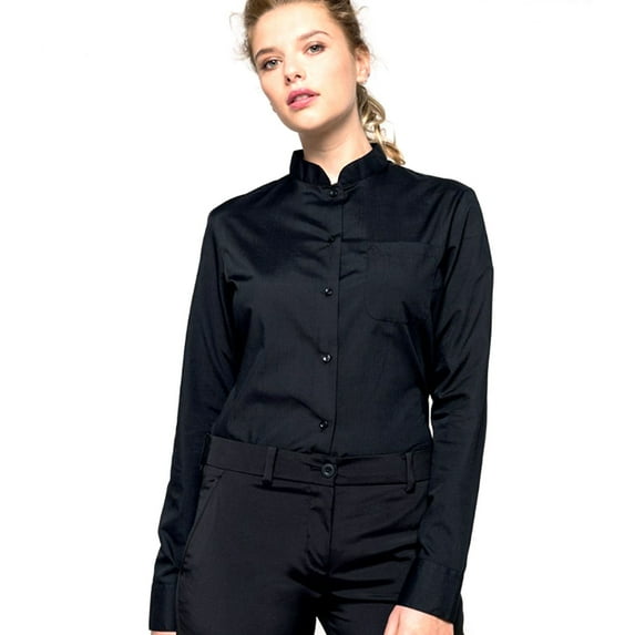 Kariban Womens Long Sleeve Mandarin Collar Shirt