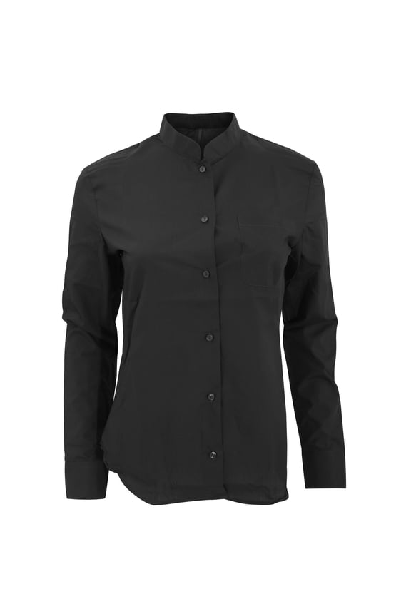 Womens Long Sleeve Mandarin Collar Shirt
