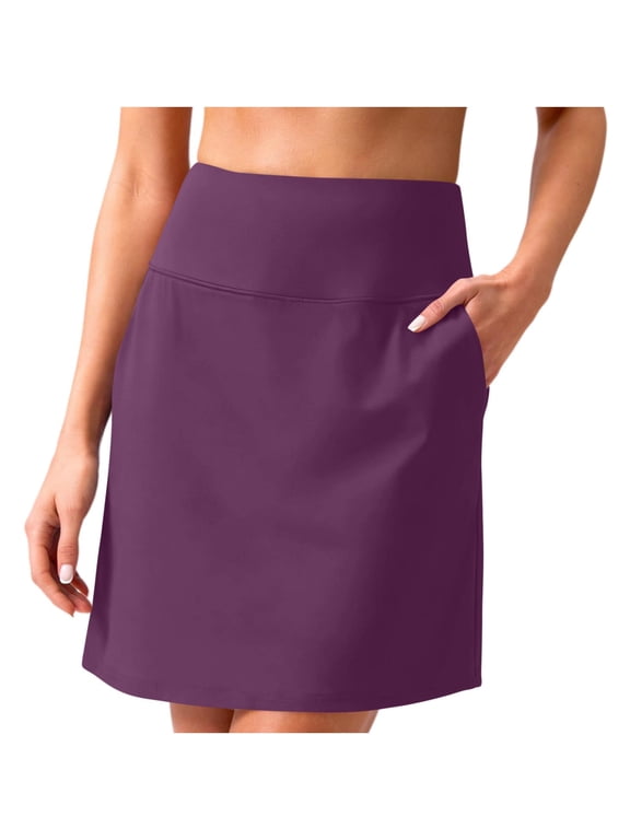 19" Knee Length Skorts for Woman UPF 50+ Golf Skirts High Waisted Athletic Tennis Pickleball Skort with 4 Pockets