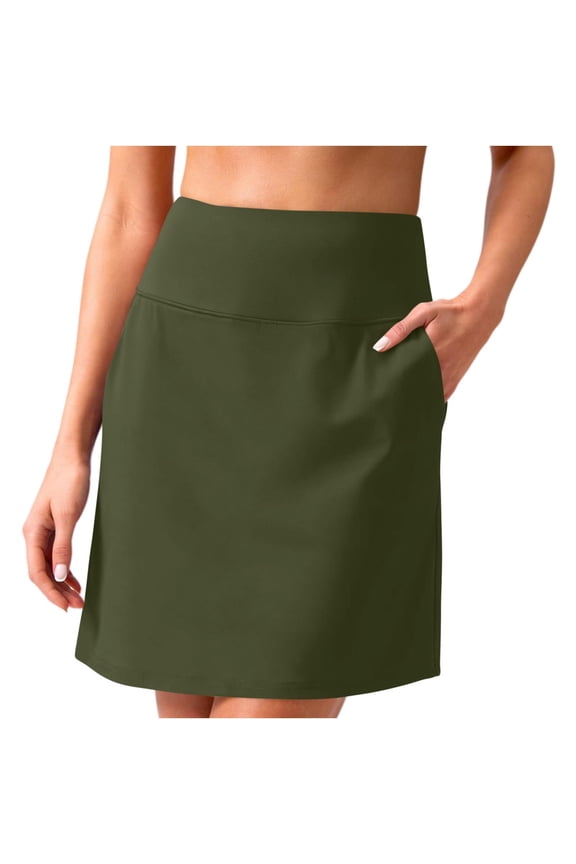 19" Knee Length Skorts for Woman UPF 50+ Golf Skirts High Waisted Athletic Tennis Pickleball Skort with 4 Pockets