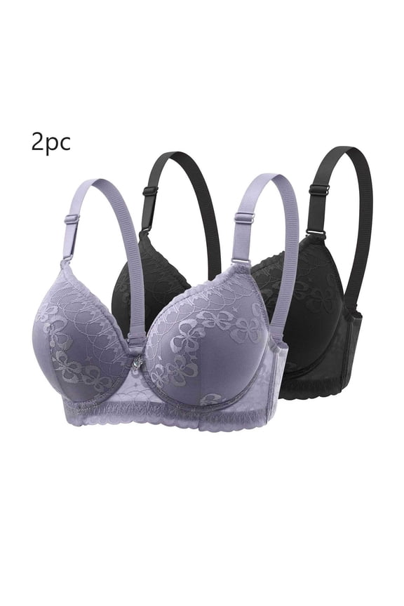 2 PC Bras for Women No Underwire Full Coverage Bralettes Comfy Soft Seamless Wireless Adjustable Straps Everyday Bra