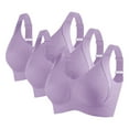 thumbnail image 1 of Karight 3 Pack New Roarrave Bra, Roarrave Bras for Women, Women's Ribbed Push up Adjustable Wireless Bra, 1 of 2