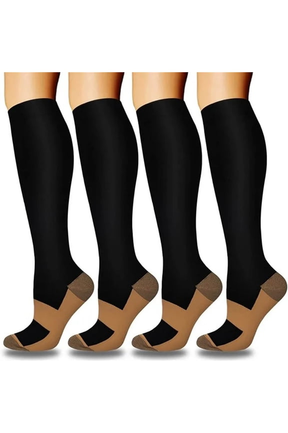 3 Pairs Compression Socks for Women&Men 20-30 mmHg Knee High Cute Support Socks for Nurses Pregnacy Travel