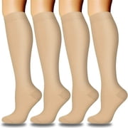 Karight 3 Pairs Compression Socks for Women&Men 20-30 mmHg Knee High Cute Support Socks for Nurses Pregnacy Travel