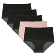 thumbnail image 1 of Karight 5-Pack Women's Shapewear Panties Plus Size Lace Underwear High Waisted Stretch Full Coverage Tummy Control Briefs, 1 of 8