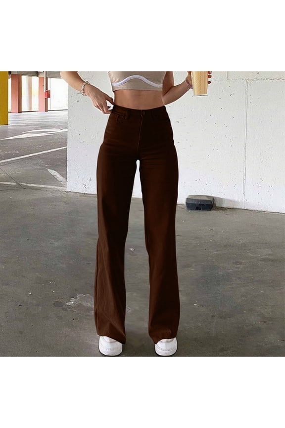 Bell Bottom Jeans for Women High Waisted Stretch Flare Pants 5 Button Skinny Boot Cut Jean Khaki