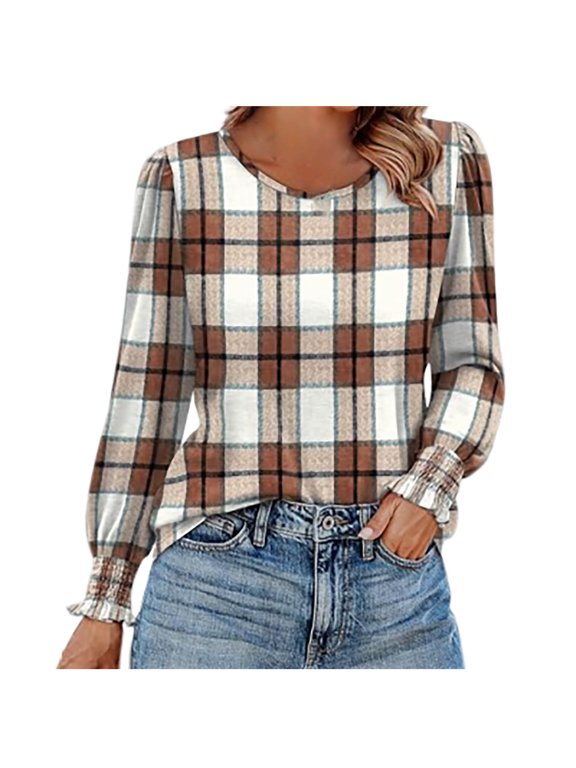 Blouses for Women Dressy Casual Long Sleeve Shirts Fashion Clothing Puff Sleeve Tunic Tops with Smocked Cuffs