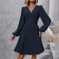 thumbnail image 1 of Karight Boho Maxi Dress for Women Long Sleeve V Neck Swiss Dot A Line Dresses Wedding Guest Cocktail Modest Long Dress, 1 of 7