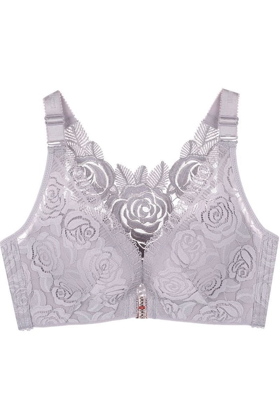 Bras Comfort Rose Bra, with Back Support Push Up Plus Size,Seamless Front Closure Lace Butterfly Bras
