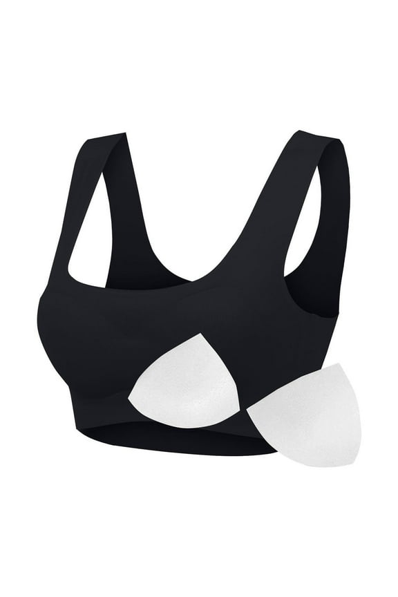 Bras for Women No Underwire Bralette Soft Stretch Sleep Bralettes Push Up Back Smoothing Bra with Removable Pads