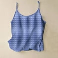 thumbnail image 1 of Karight Camisole Tops for Women Cotton Linen Plaid Tank Tops Casual Spaghetti Strap Sleeveless Blouses Summer Gauze Shirts, 1 of 5