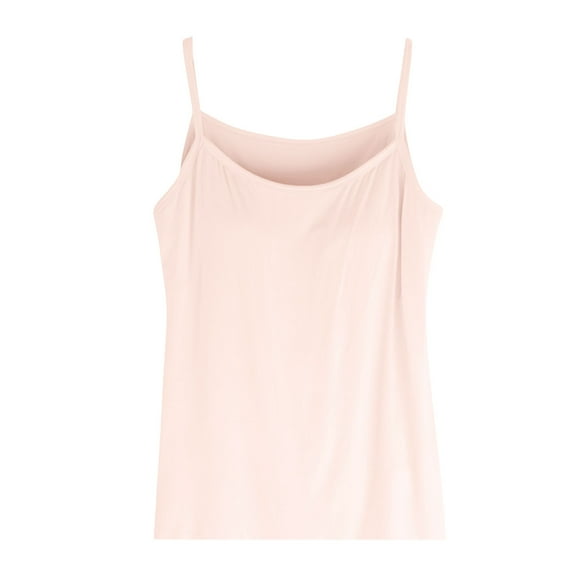 Karight Camisole for Women Bulid in Bra Casual Flowy Cami Adjustable Spaghetti Strap Tank Top Pleated Loose Fit