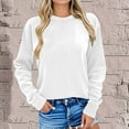 thumbnail image 1 of Karight Casual Women 2025 Fall Sweater Long Sleeve Ribbed Knit Pullover Loose Crewneck Batwing Split Sweater, 1 of 6